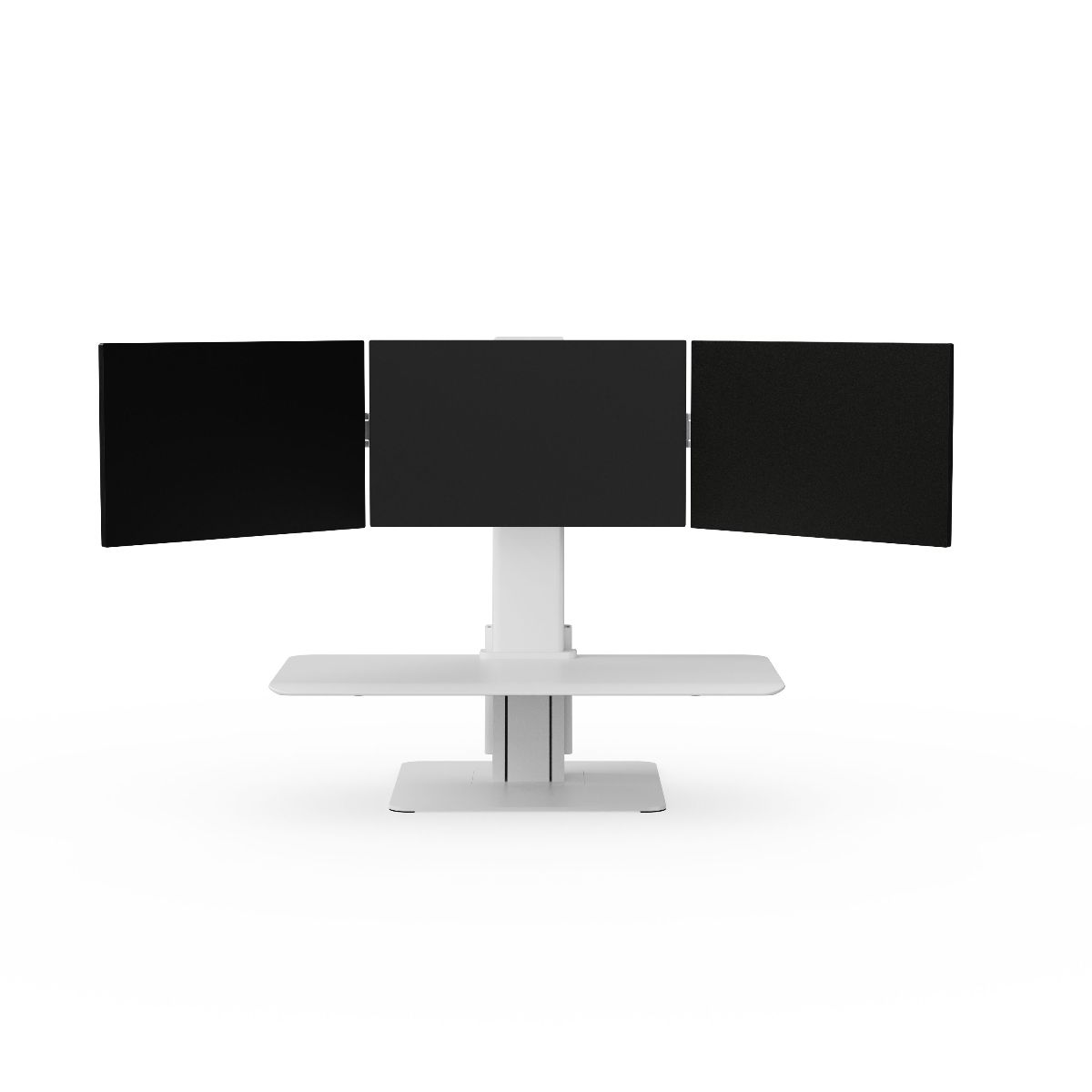 QuickStand Eco, Triple Monitor, White, Small MDF Platform Picture 2