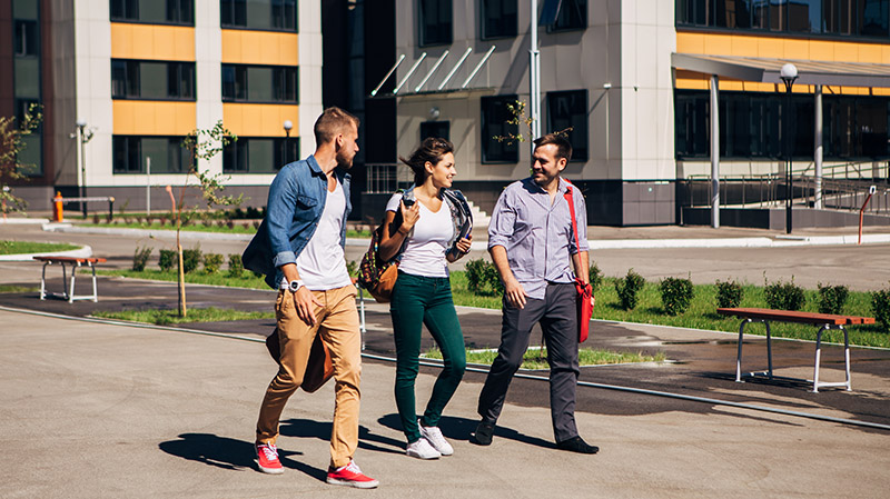 Image of people walking during lunch